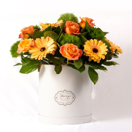 Box with Roses & Gerberas
