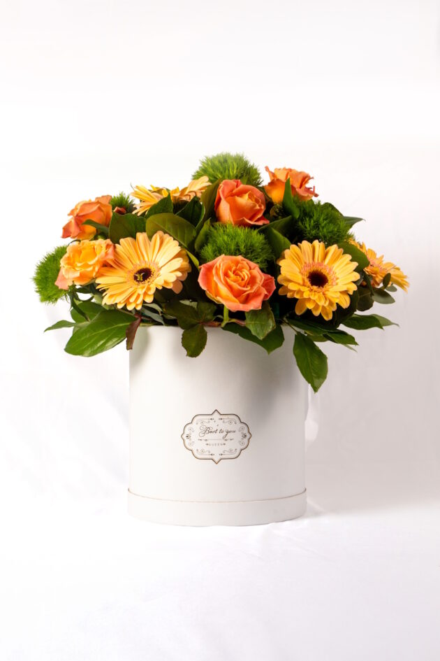 Box with Roses & Gerberas