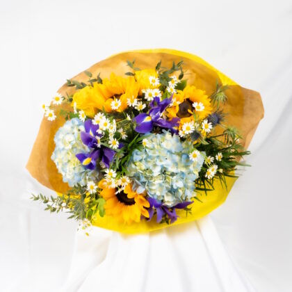 Flower Bouquet with Sunflowers & Hydrangeas