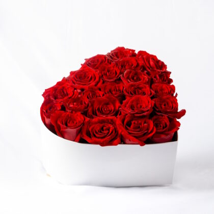Heart-Shaped Box with Red Roses