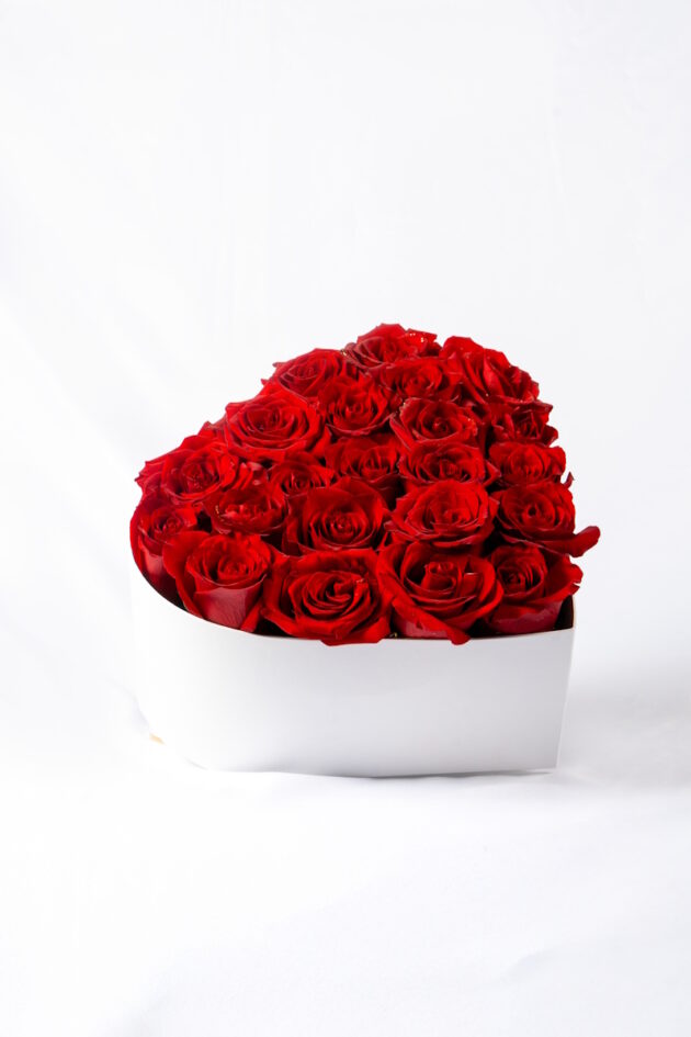 Heart-Shaped Box with Red Roses